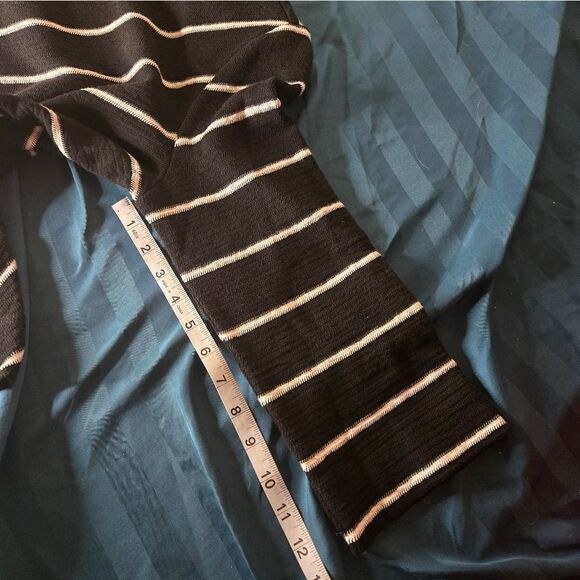 Habitat black and white angled stripes  100% cotton 3/4 sleeve top x small xs - Picture 10 of 10